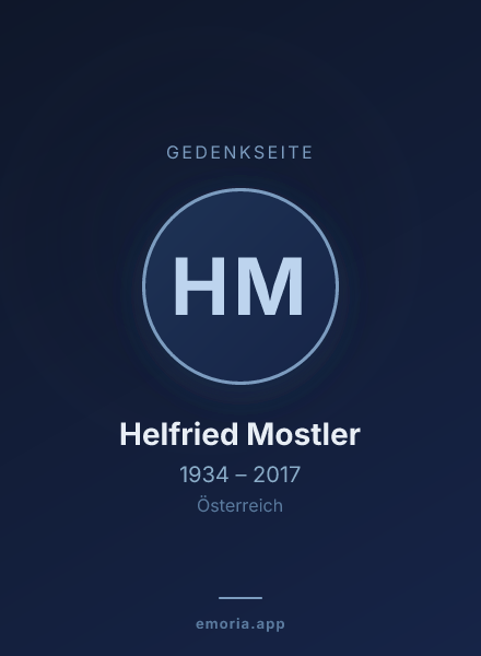 Gedenkportrait von Helfried Mostler