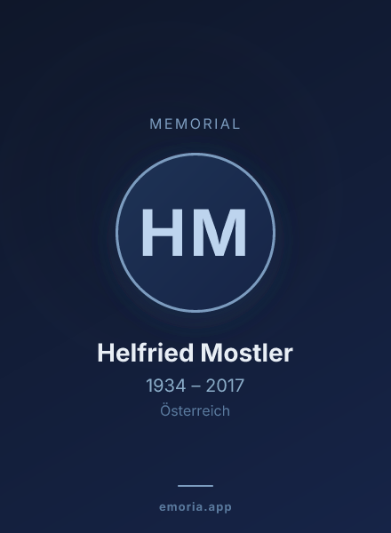 Memorial portrait of Helfried Mostler