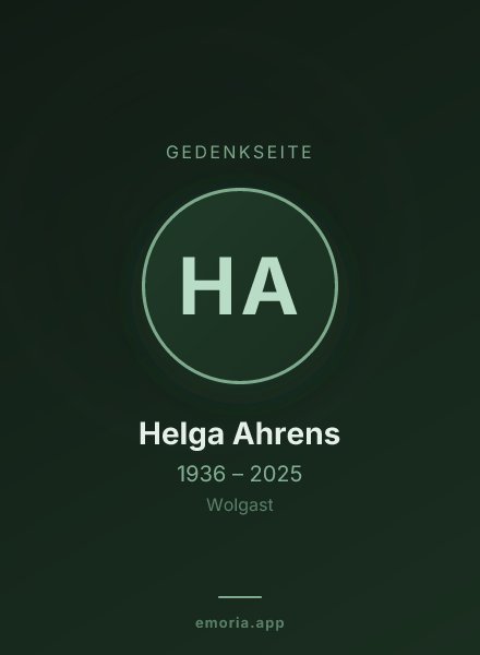 Gedenkportrait von Helga Ahrens
