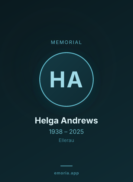 Memorial portrait of Helga Andrews