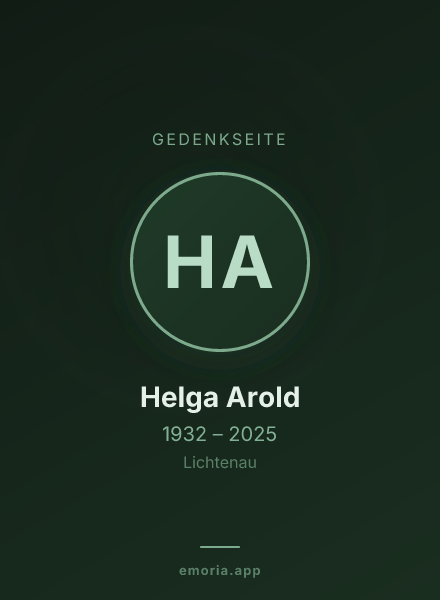 Gedenkportrait von Helga Arold