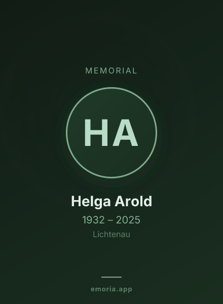 Memorial portrait of Helga Arold