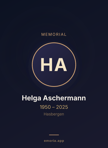 Memorial portrait of Helga Aschermann