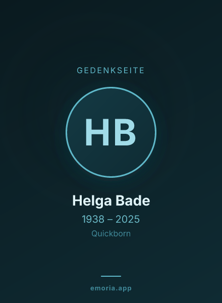 Gedenkportrait von Helga Bade