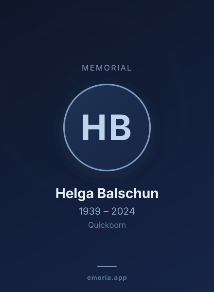 Memorial portrait of Helga Balschun