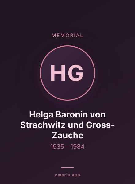 Memorial portrait of Helga Baronin von Strachwitz und Gross-Zauche