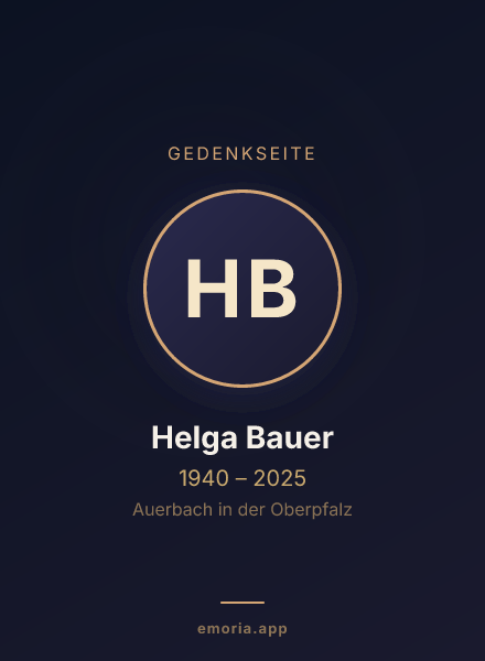 Gedenkportrait von Helga Bauer