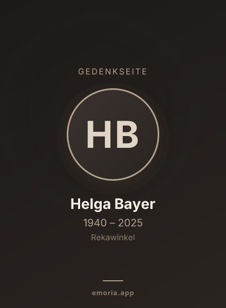 Gedenkportrait von Helga Bayer