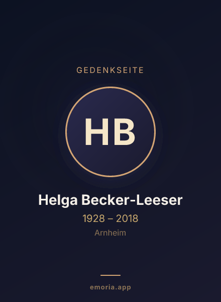 Gedenkportrait von Helga Becker-Leeser