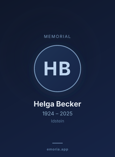 Memorial portrait of Helga Becker