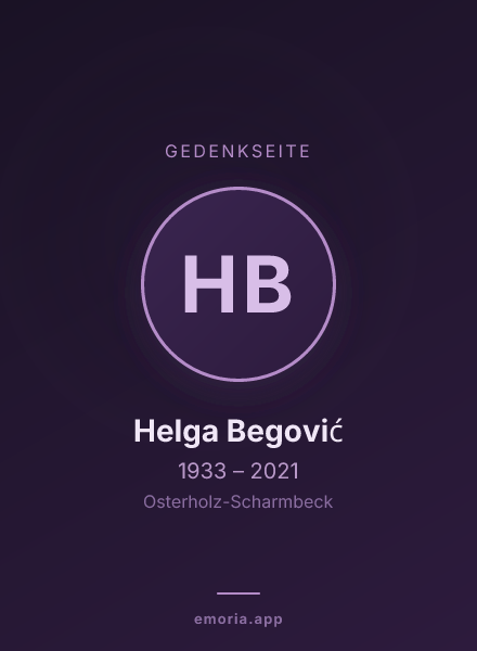 Gedenkportrait von Helga Begović