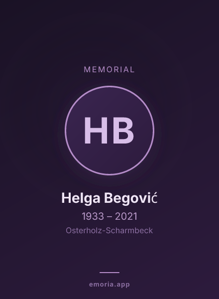 Memorial portrait of Helga Begović