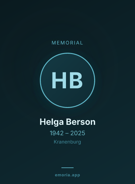 Memorial portrait of Helga Berson