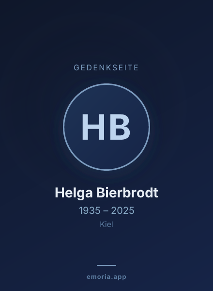 Gedenkportrait von Helga Bierbrodt