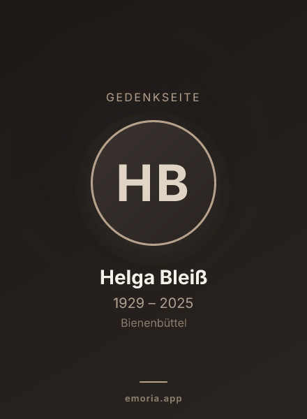 Gedenkportrait von Helga Bleiß