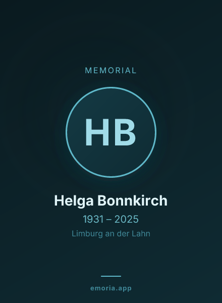 Memorial portrait of Helga Bonnkirch