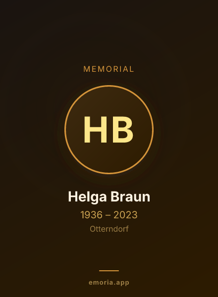 Memorial portrait of Helga Braun