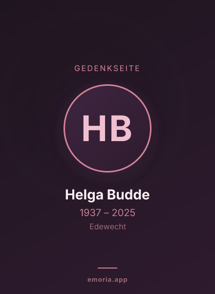Gedenkportrait von Helga Budde
