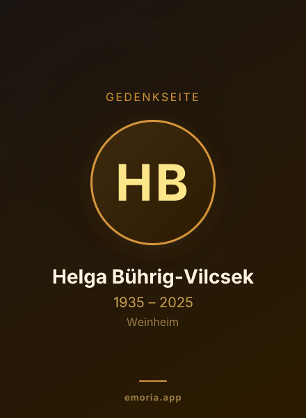 Gedenkportrait von Helga Bührig-Vilcsek