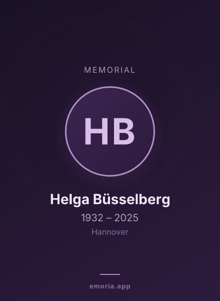 Memorial portrait of Helga Büsselberg