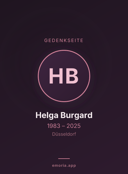 Gedenkportrait von Helga Burgard