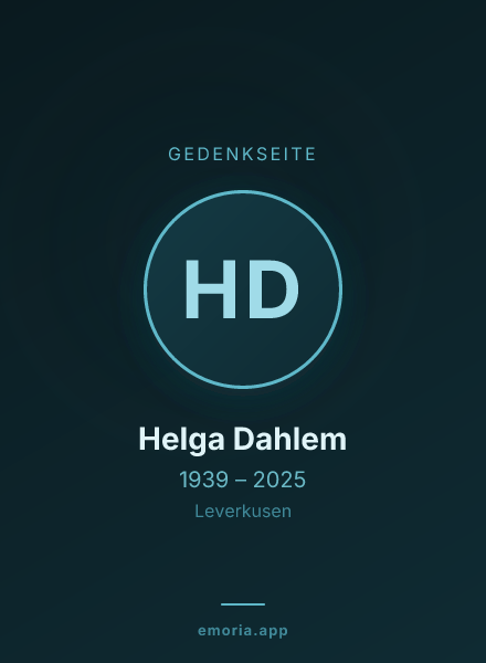 Gedenkportrait von Helga Dahlem
