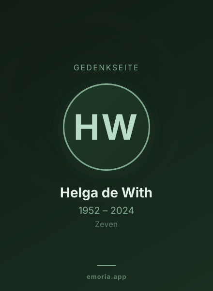 Gedenkportrait von Helga de With