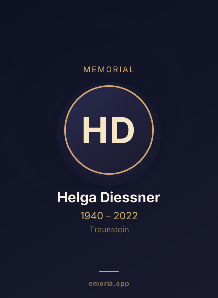 Memorial portrait of Helga Diessner