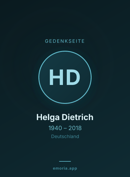 Gedenkportrait von Helga Dietrich
