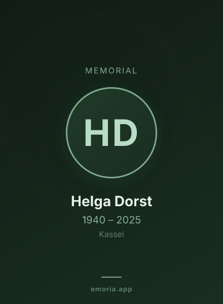 Memorial portrait of Helga Dorst