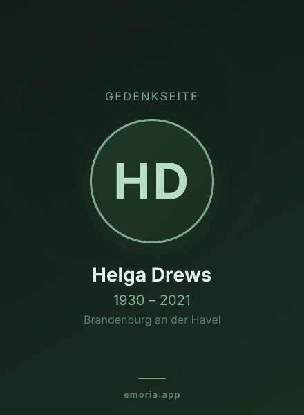 Gedenkportrait von Helga Drews