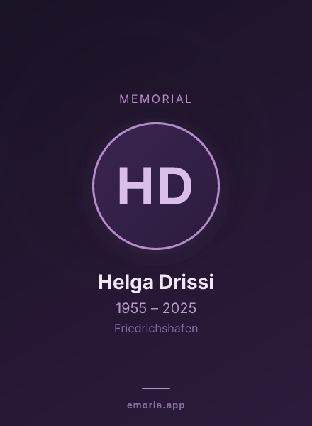 Memorial portrait of Helga Drissi