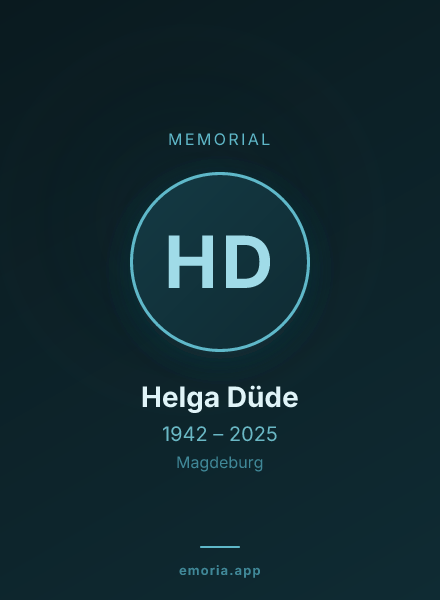 Memorial portrait of Helga Düde