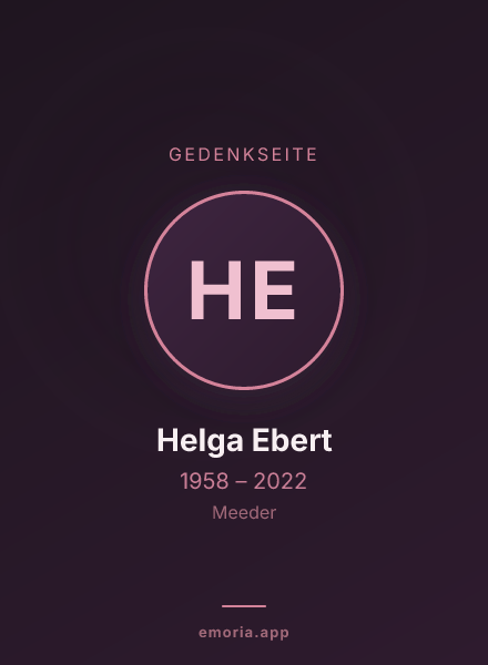 Gedenkportrait von Helga Ebert