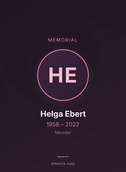 Memorial portrait of Helga Ebert