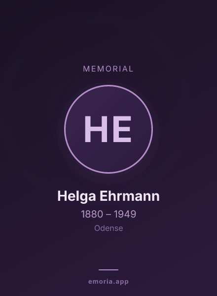 Memorial portrait of Helga Ehrmann