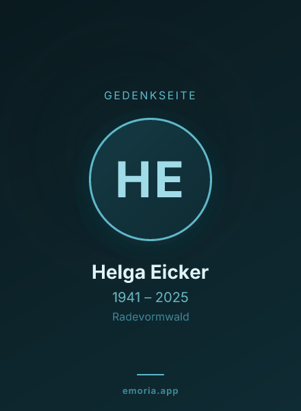 Gedenkportrait von Helga Eicker