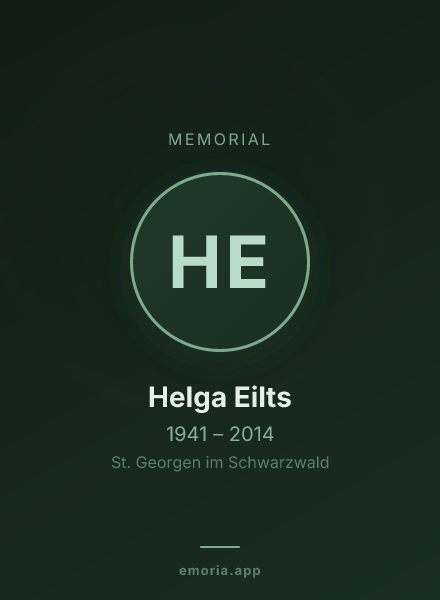 Memorial portrait of Helga Eilts