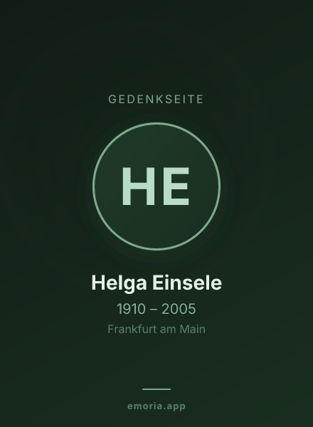 Gedenkportrait von Helga Einsele