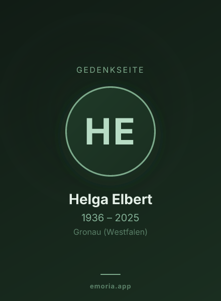 Gedenkportrait von Helga Elbert