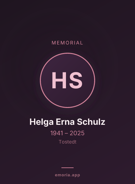 Memorial portrait of Helga Erna Schulz