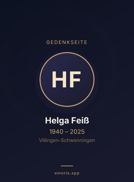 Gedenkportrait von Helga Feiß