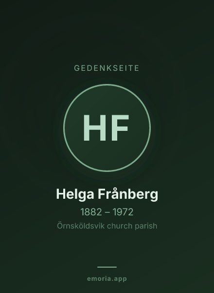 Gedenkportrait von Helga Frånberg