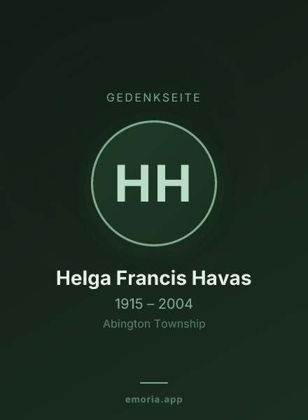 Gedenkportrait von Helga Francis Havas