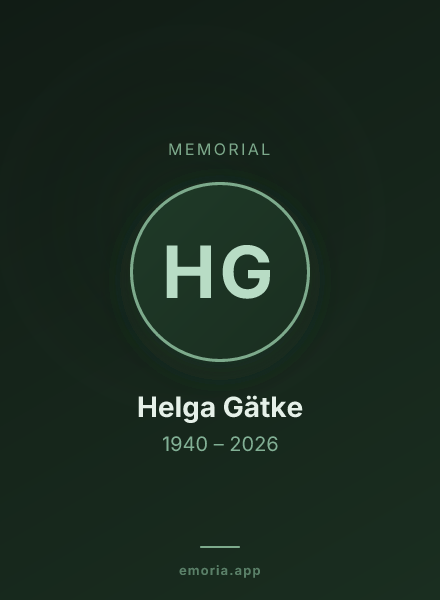 Memorial portrait of Helga Gätke