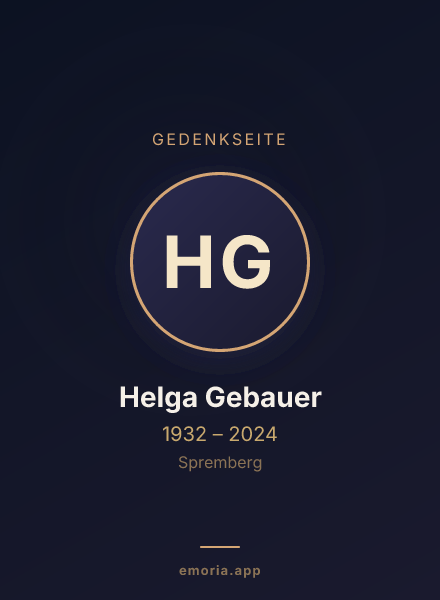 Gedenkportrait von Helga Gebauer