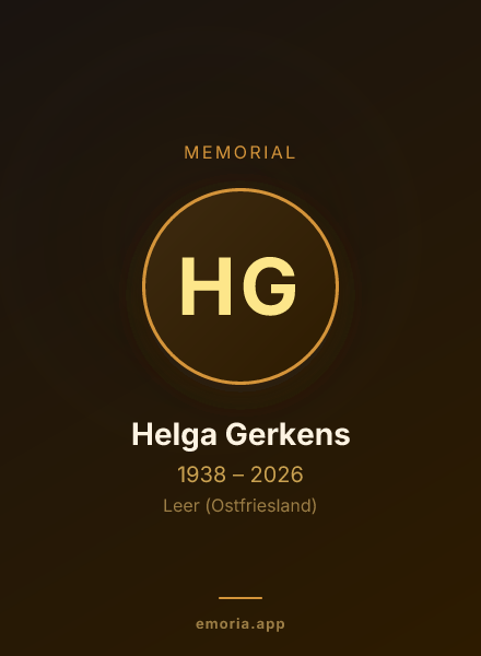 Memorial portrait of Helga Gerkens