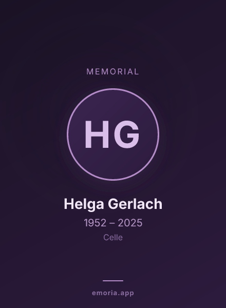 Memorial portrait of Helga Gerlach