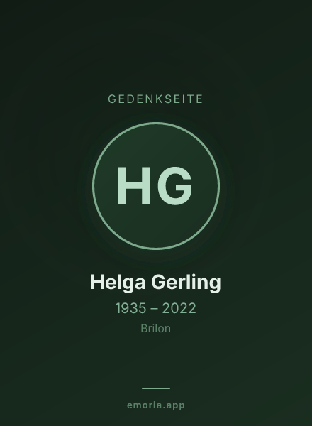 Gedenkportrait von Helga Gerling