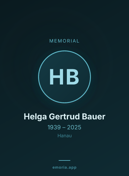 Memorial portrait of Helga Gertrud Bauer